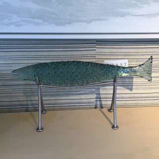 Glass fish on stand medium